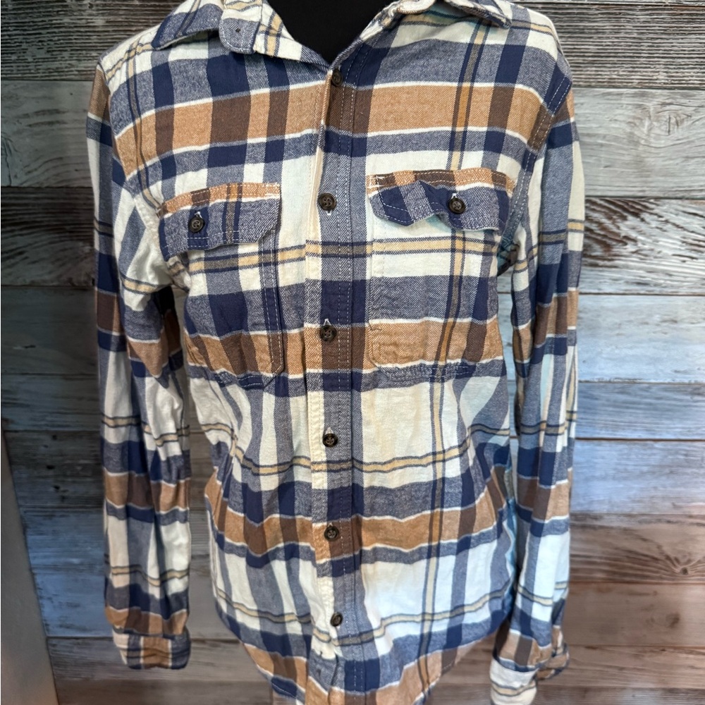George Checkered Shirt in Blue and Tan